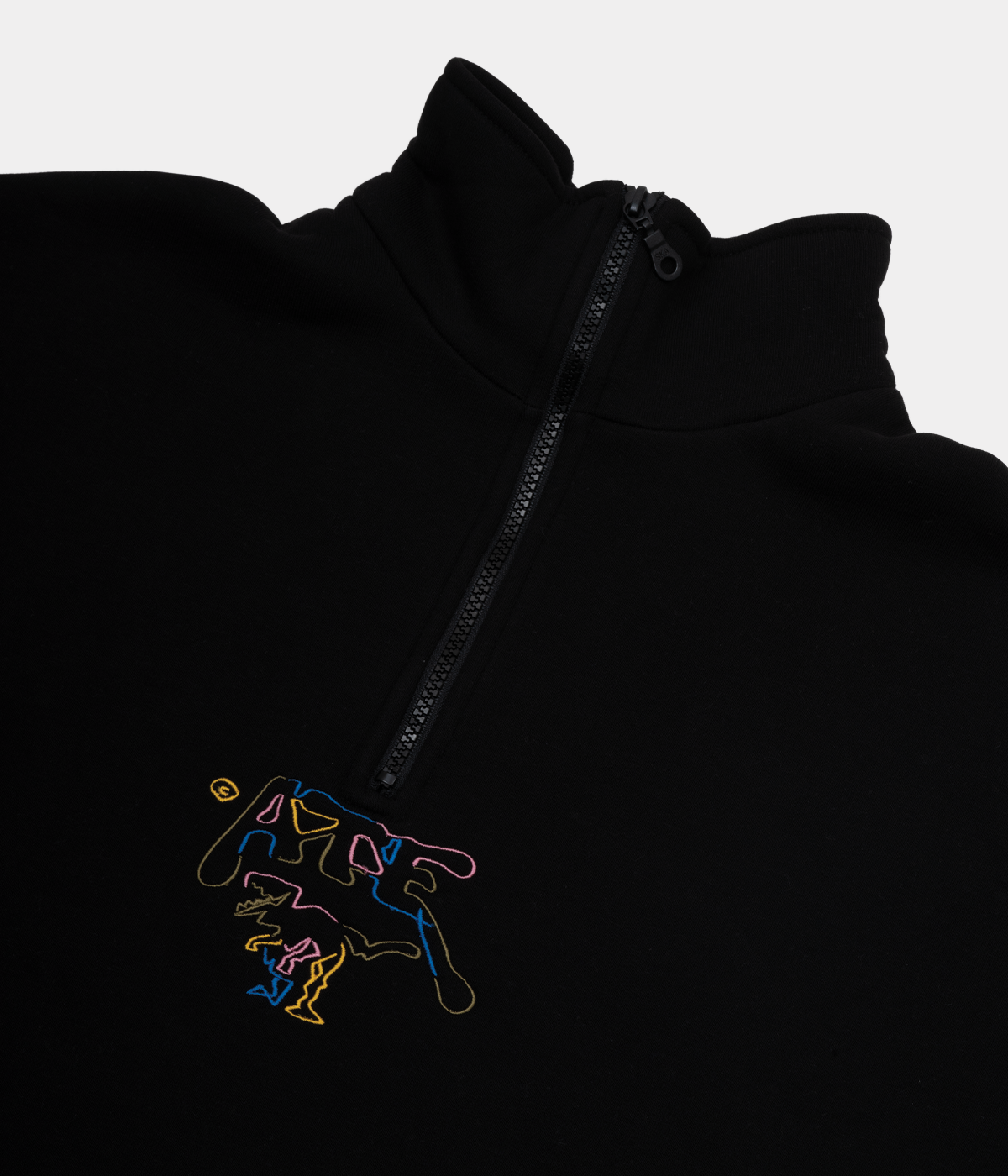 Black Half-Zip Hoodie ATE "Aterror Tag"
