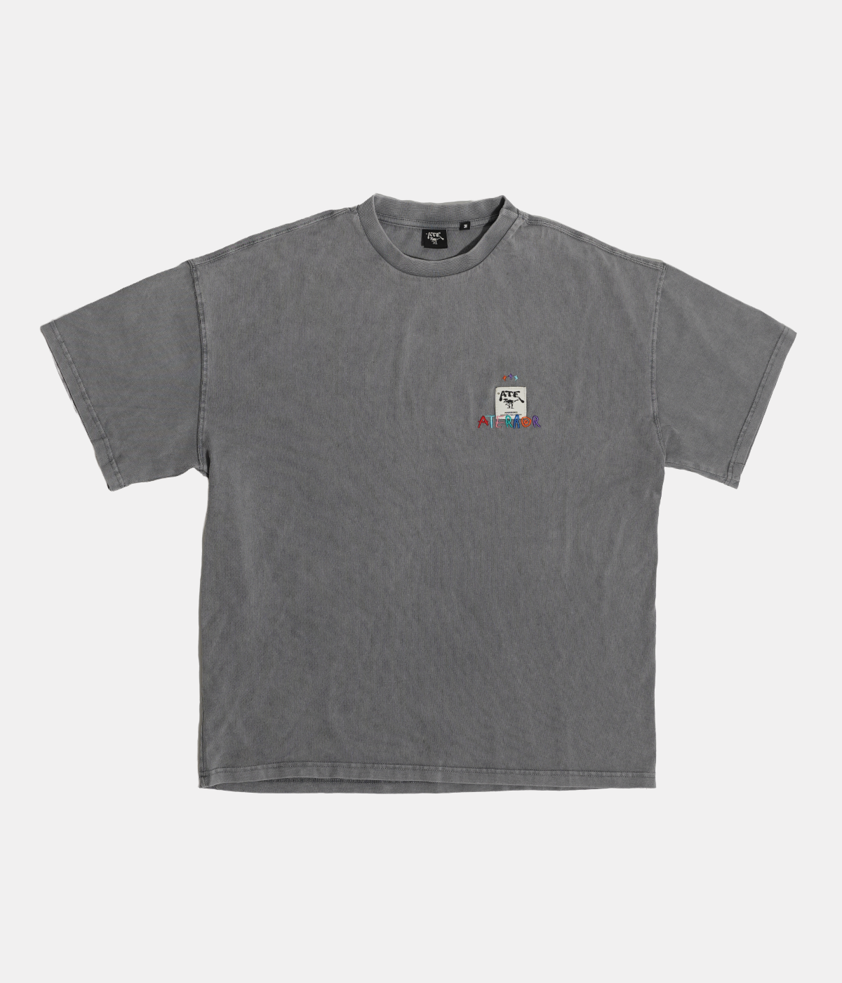 Gray Acid Wash T-Shirt ATE "Aterror Color Patch"