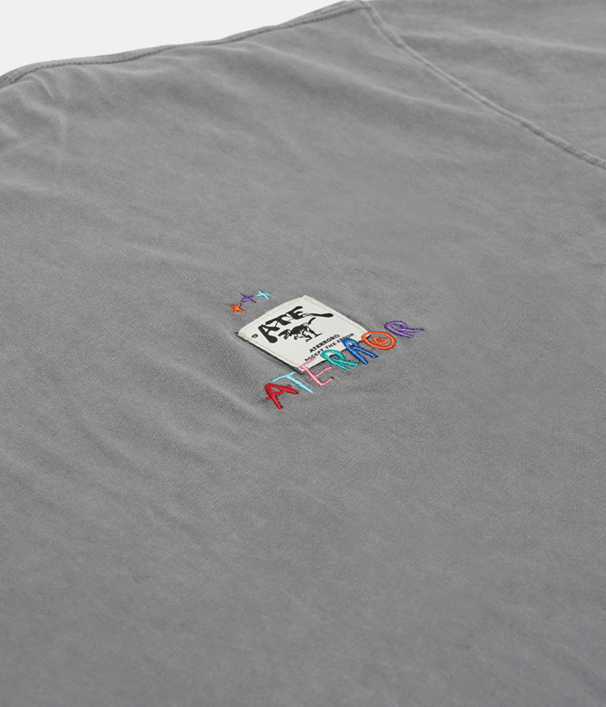 Gray Acid Wash T-Shirt ATE "Aterror Color Patch"
