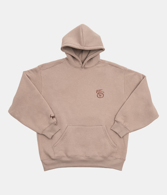 Beige Hoodie ATE "Earthborn Signal"