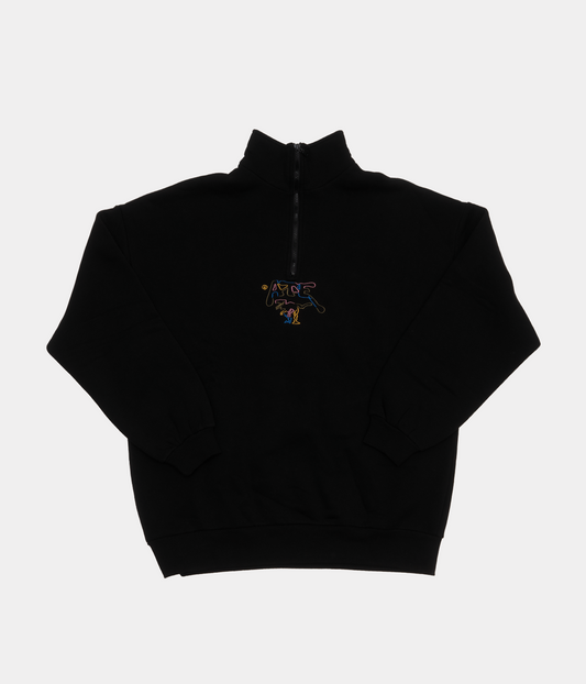 Black Half-Zip Hoodie ATE "Aterror Tag"