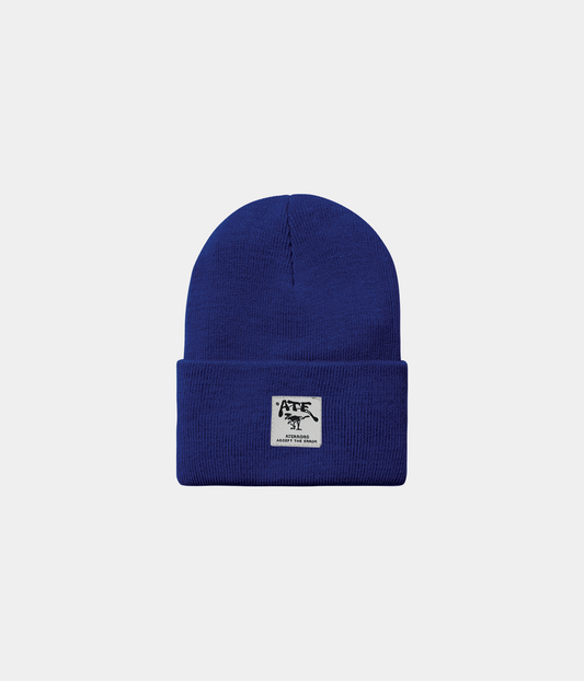 Blue Royal Ribbed Beanie "Classic Logo"