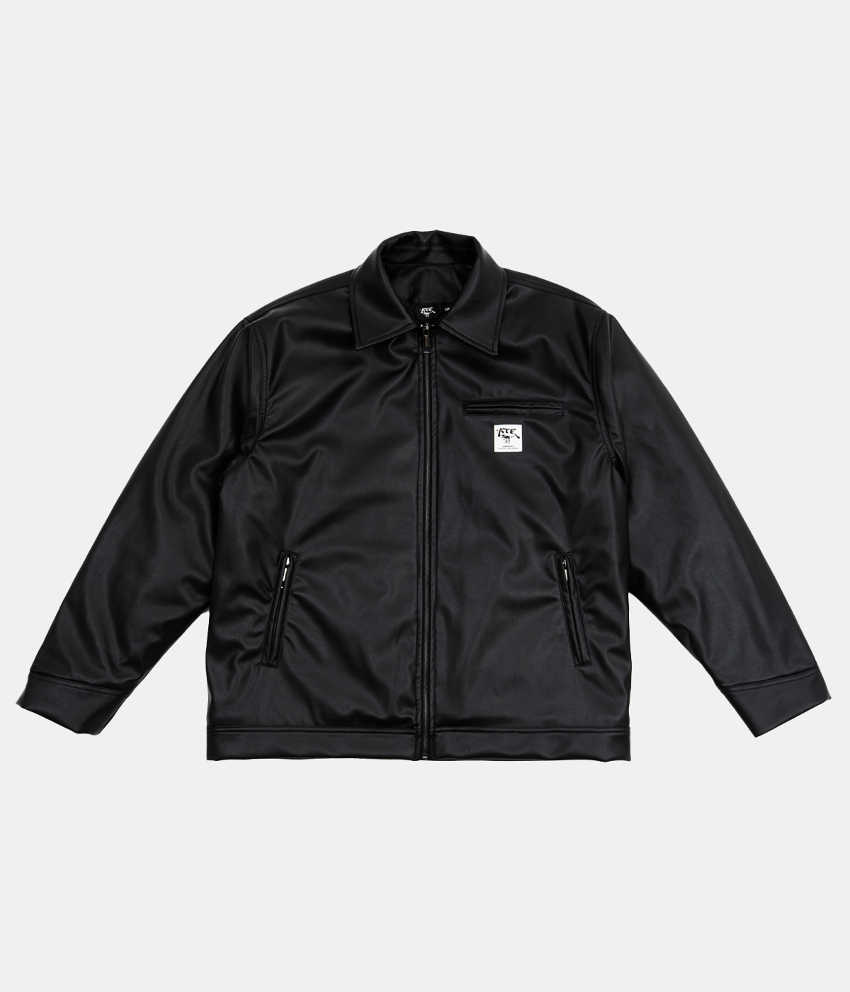 Black Faux Leather Jacket ATE "Bonequake"