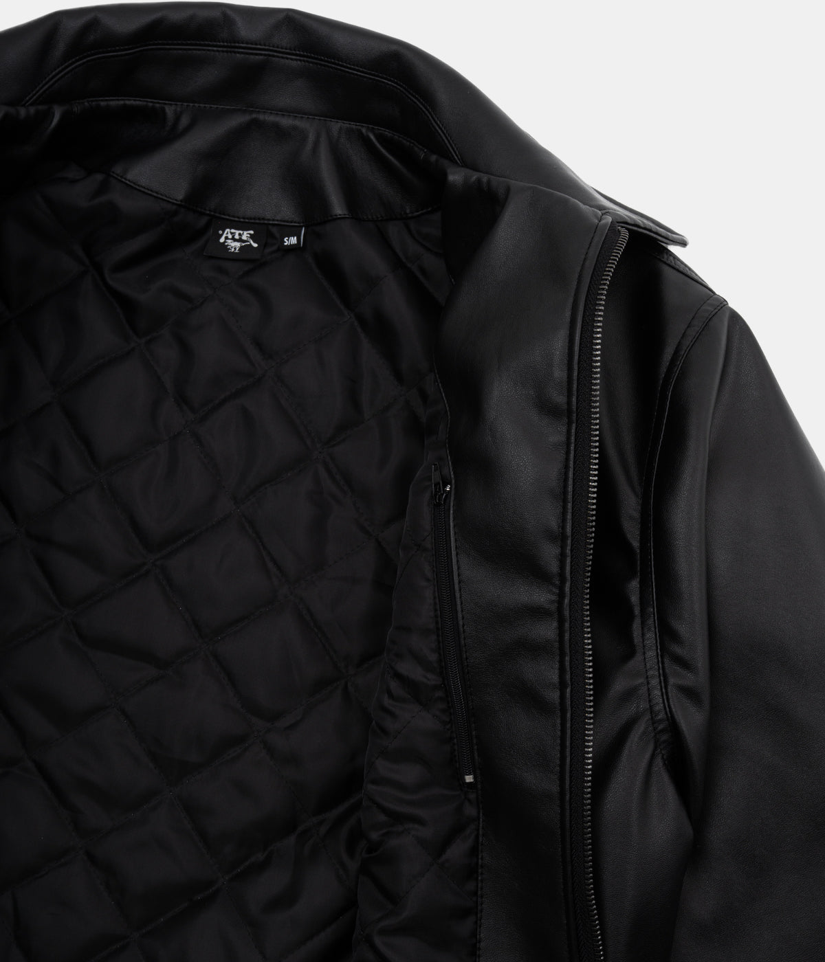 Black Faux Leather Jacket ATE "Bonequake"