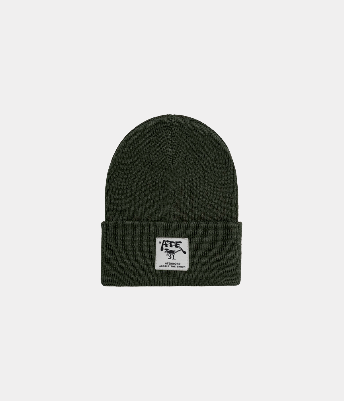 Khaki Ribbed Beanie "Classic Logo"