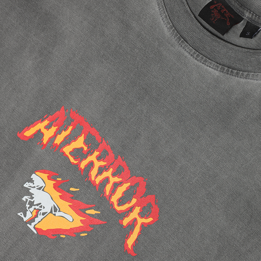 Grey T-Shirt Acid Wash ATE ''Fire Logo''